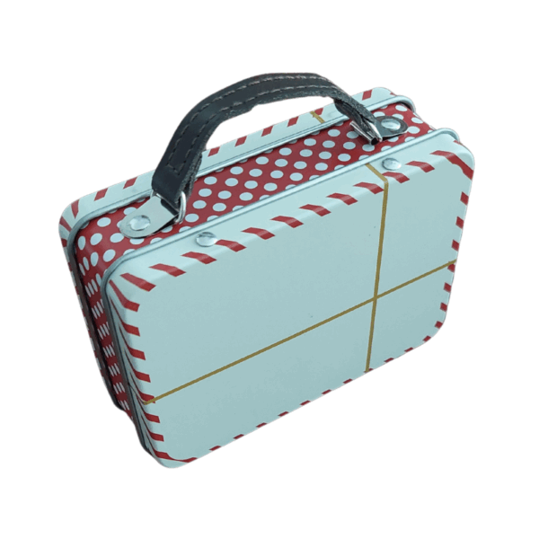 Geschenk Koffer Mini von hinten mit Druck