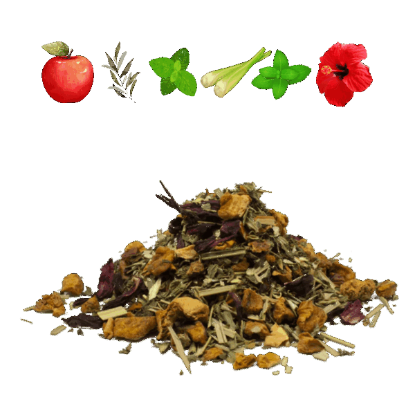 Apfel-Minz-Teemischung