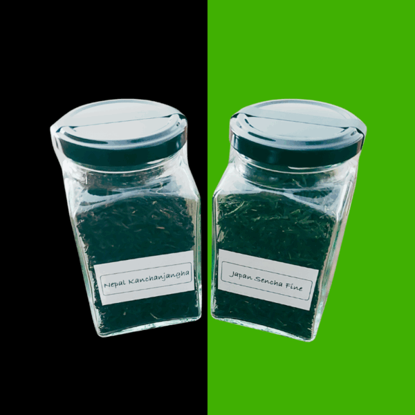 Grüntee & Schwarztee im Glas