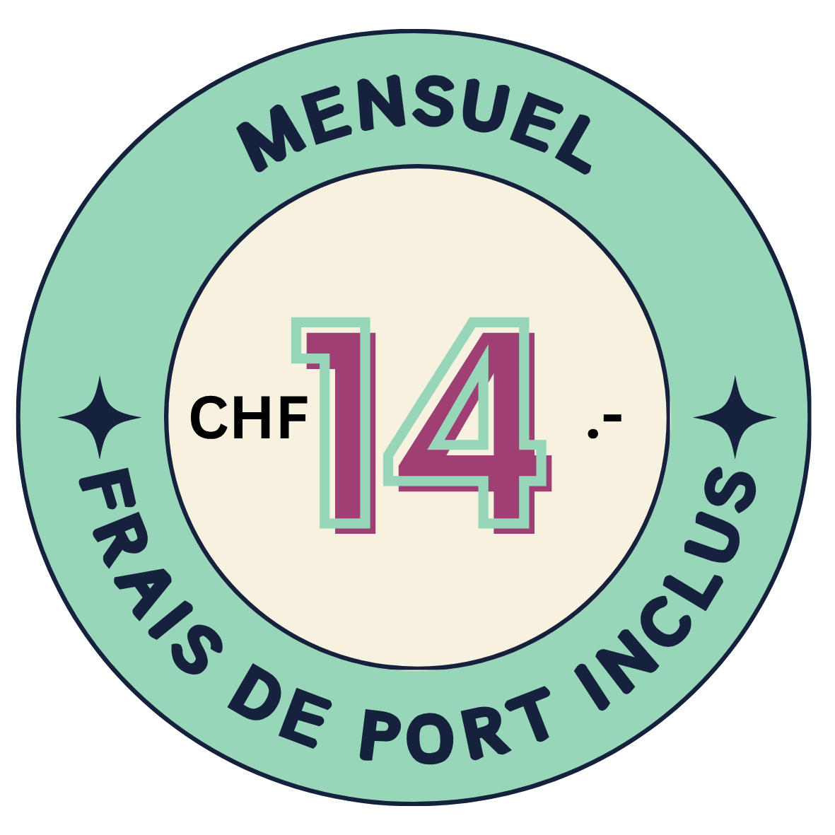 Abonnement mensuel de thé pour 14 francs suisses compris l'expédition