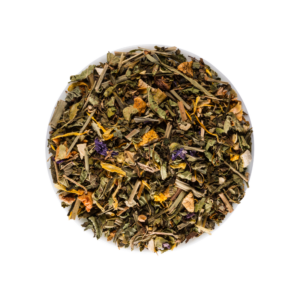 Teepause Grüntee und Kräutertee